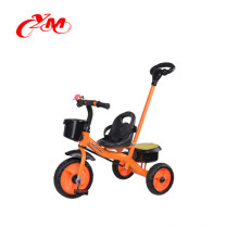China fábrica fornecimento direto do bebê triciclo novos modelos com barra de empurrar / CE passou empurrar ao longo do trike / criança brinquedo triciclo para 3 anos de idade